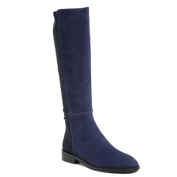 Stuart Weitzman Greer City Boot Suede Knee High Boot in Nice Blue 5050 Stretch - Picture 13 of 13